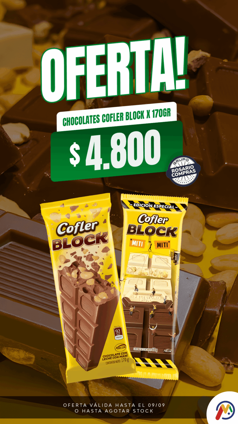 HISTORIA-MERCADIA-ROSARIO-COMPRAS-CHOCOLATES COFLER BLOCK X 170GR
