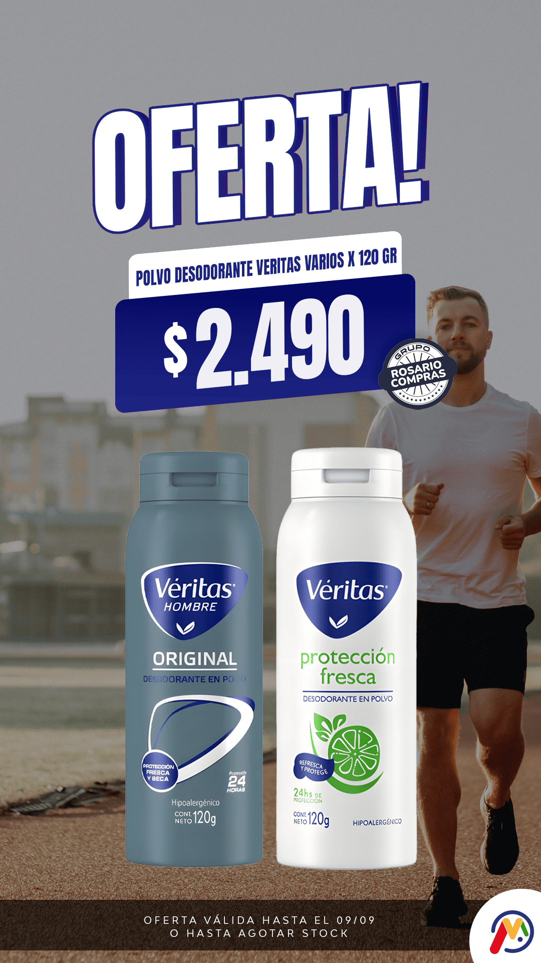 HISTORIA-MERCADIA-ROSARIO-COMPRAS-POLVO DESODORANTE VERITAS VARIOS X 120 GR