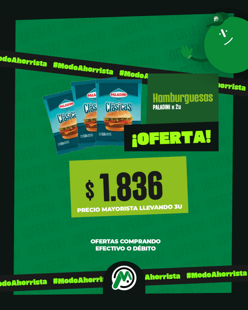 PLACA-MERCADIA MAYORISTA-OFERTAS FIAMBRE-HAMBURGUESAS