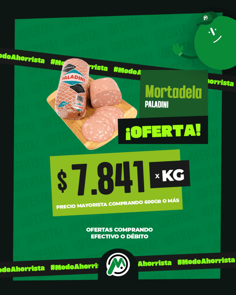 PLACA-MERCADIA MAYORISTA-OFERTAS FIAMBRE-MORTADELA