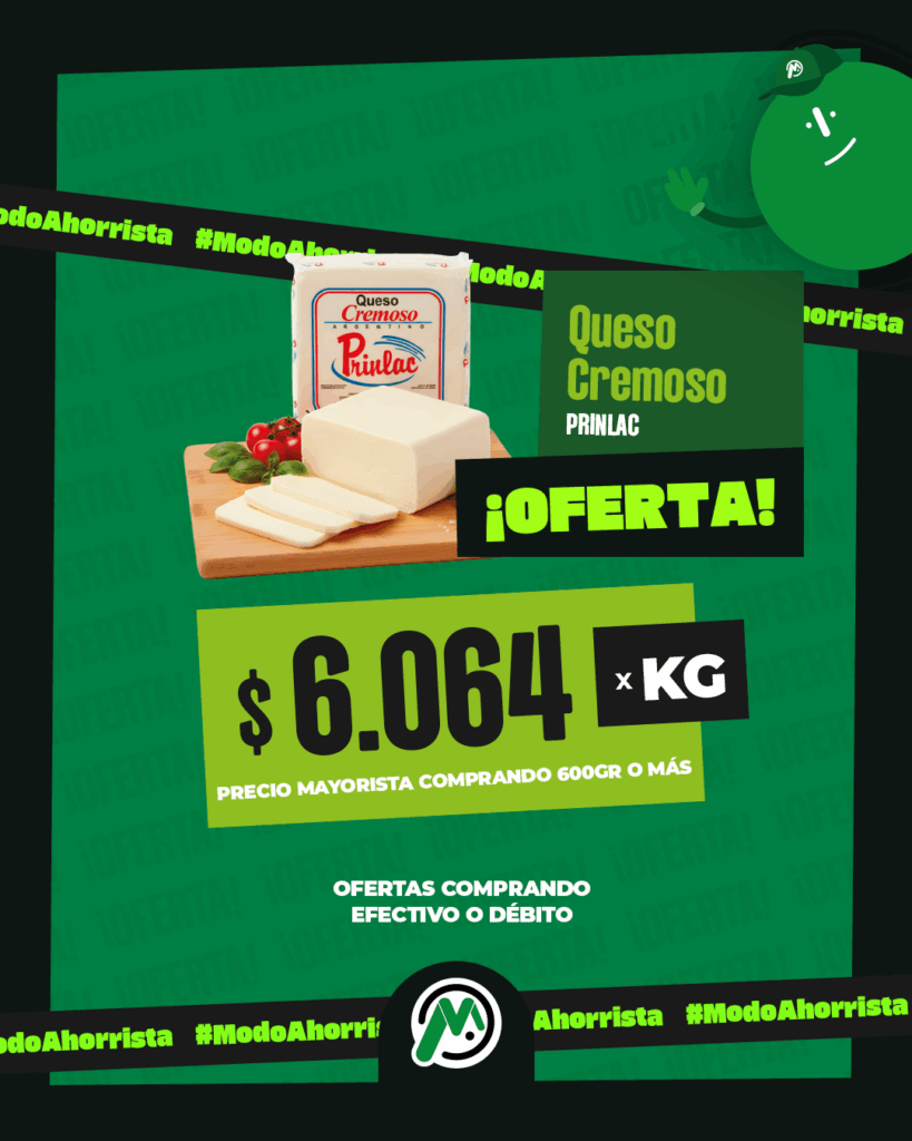 PLACA-MERCADIA MAYORISTA-OFERTAS FIAMBRE-QUESO CREMOSO