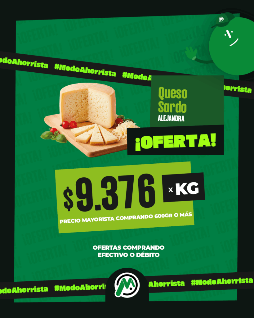 PLACA-MERCADIA MAYORISTA-OFERTAS FIAMBRE-QUESO SARDO